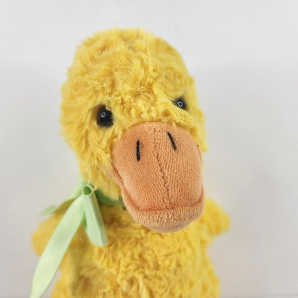 Hallmark Yellow Duck Plush Green Bow 11" Farm Animal Stuffed Toy Easter Spring - Picture 2 of 10